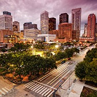 Houston TX Skyline at dusk Houston TX Skyline at dusk